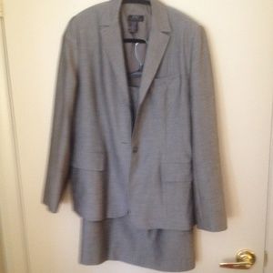 Light grey suit. Blazer and skirt by BCBG
